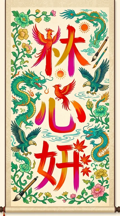 林心妍・開運花鳥字